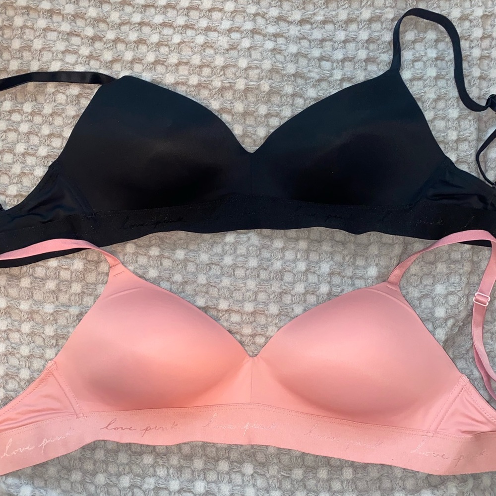 PINK unlined t shirt bras